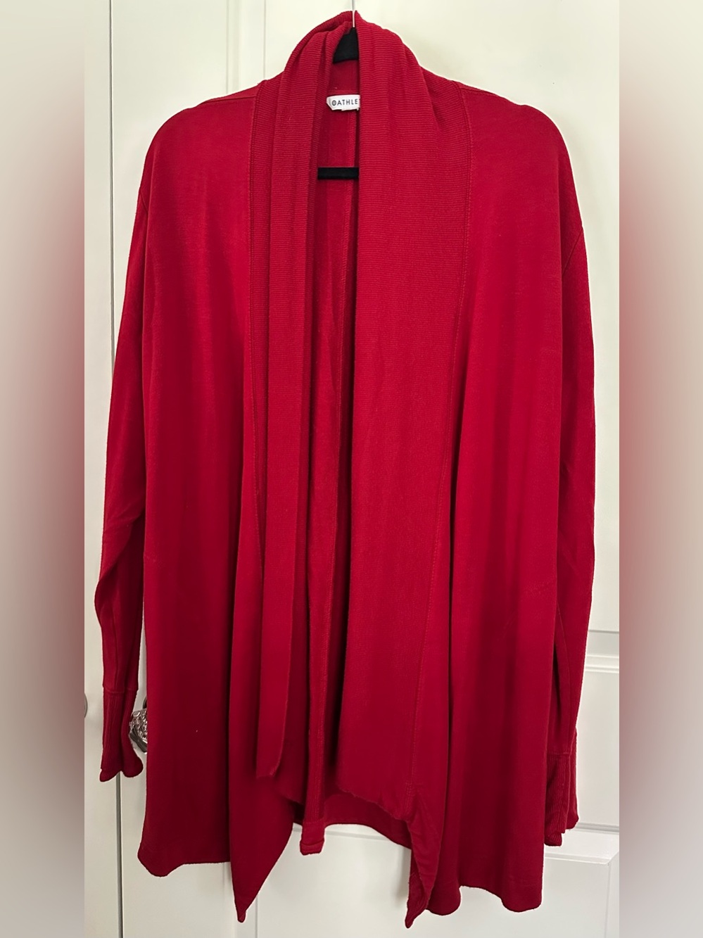 Athleta Pranayama Restore Wrap Red Cardigan Women’s L Soft Drape